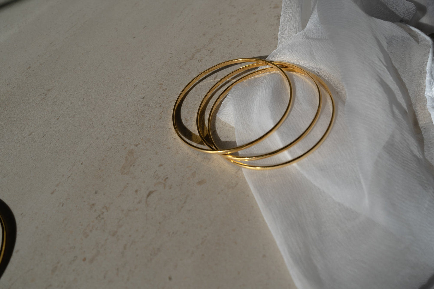 Bela Everyday Thin Bangles in 22k Gold