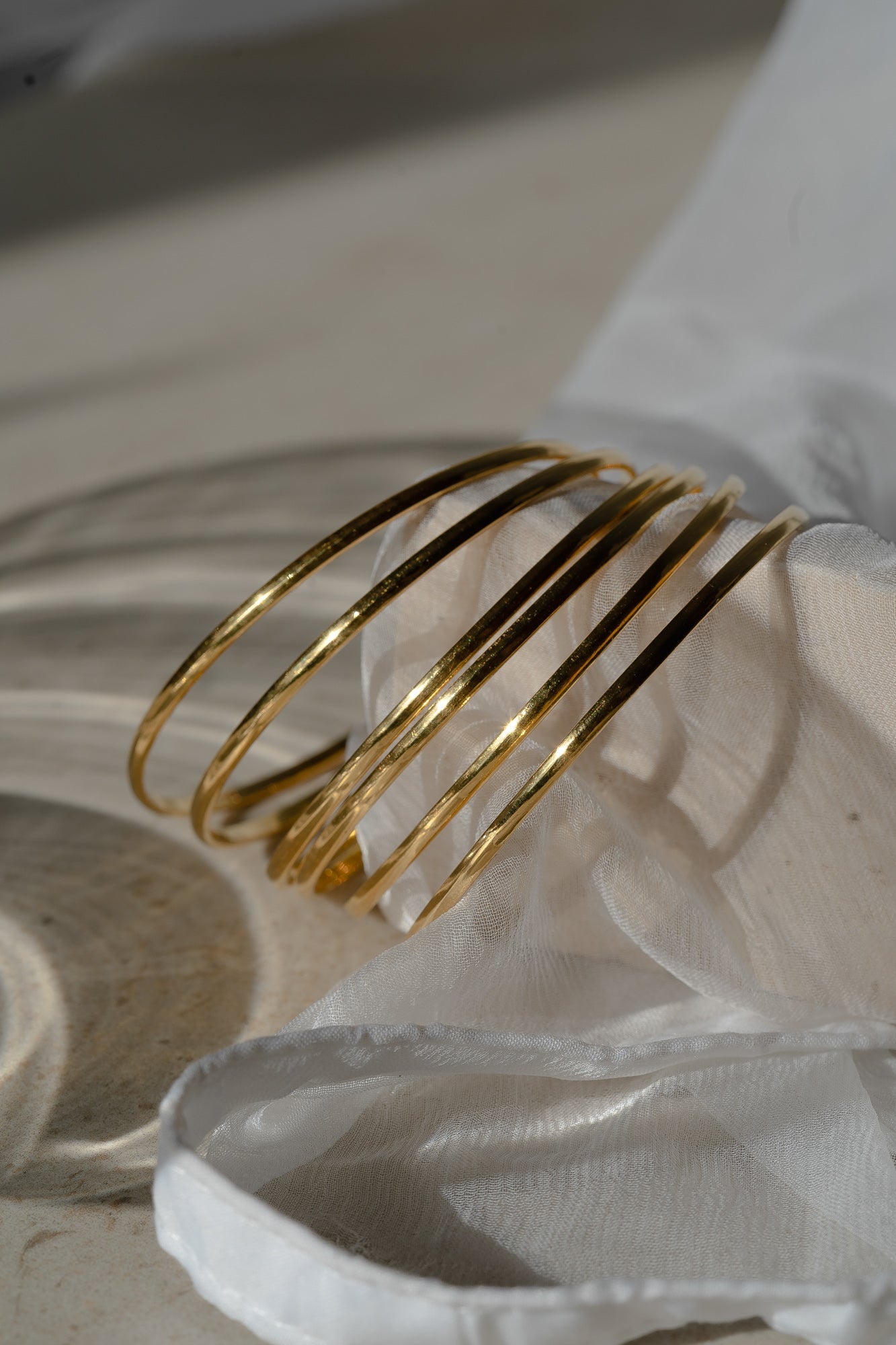 Bela Everyday Thin Bangles in 22k Gold