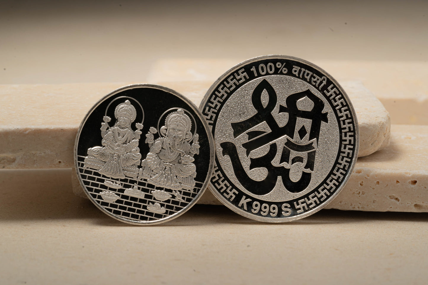 10g Silver Ganesha & Lakshmi / Laxmi Coin