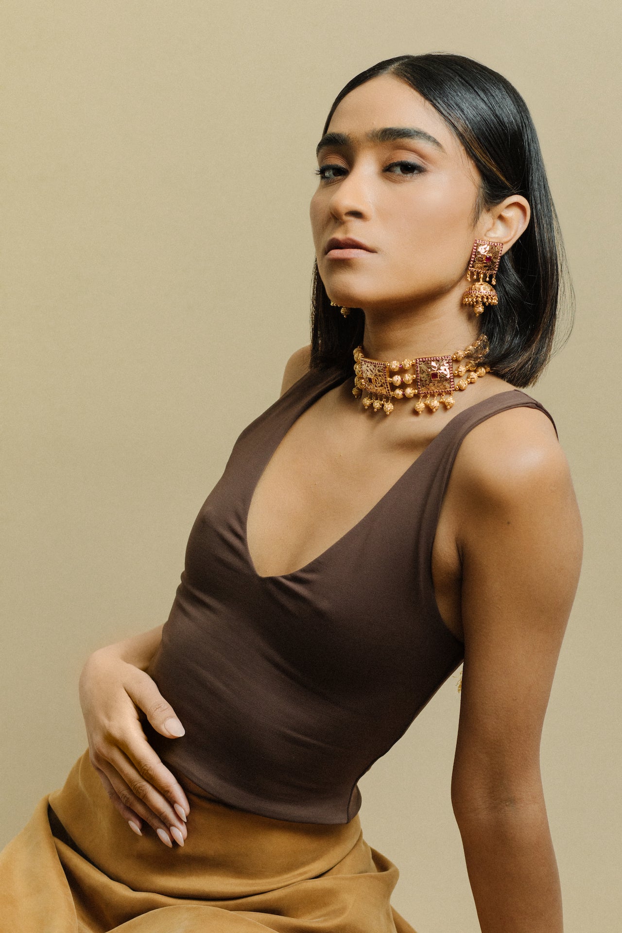 Hansni Ruby Choker & Earrings