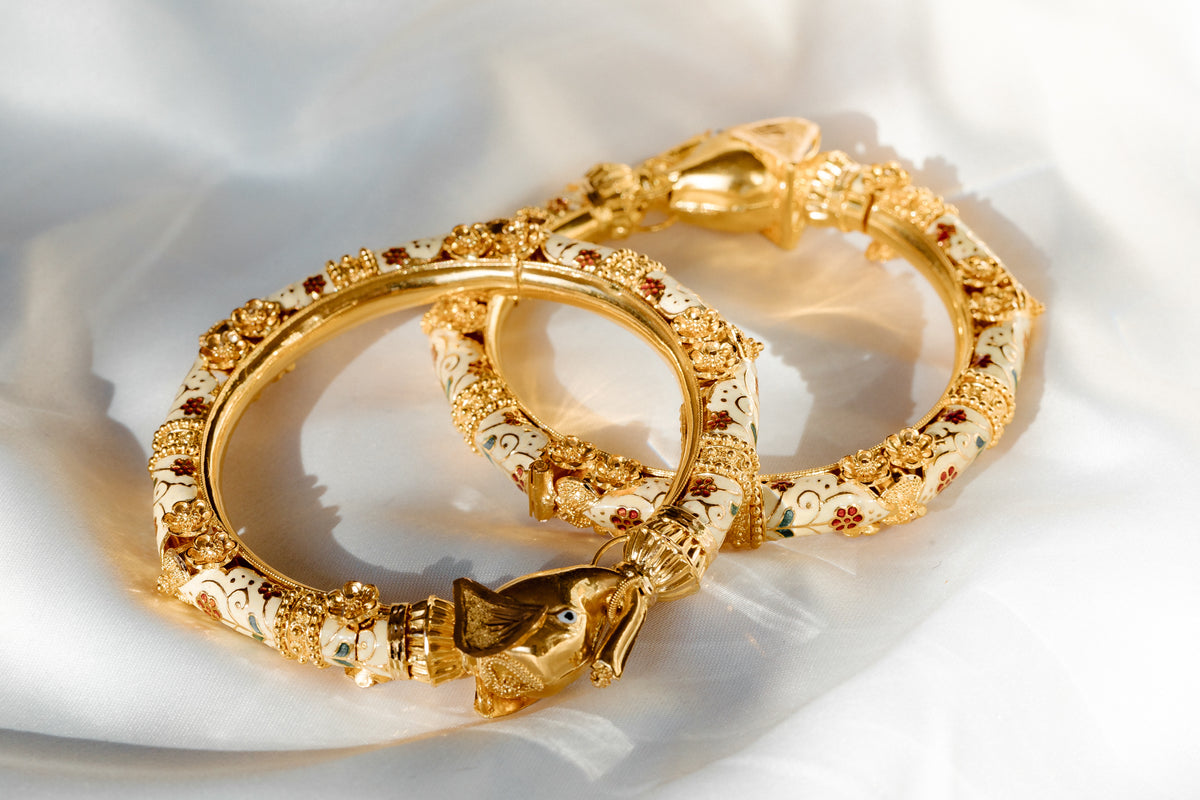 Gold kada for women with price clearance