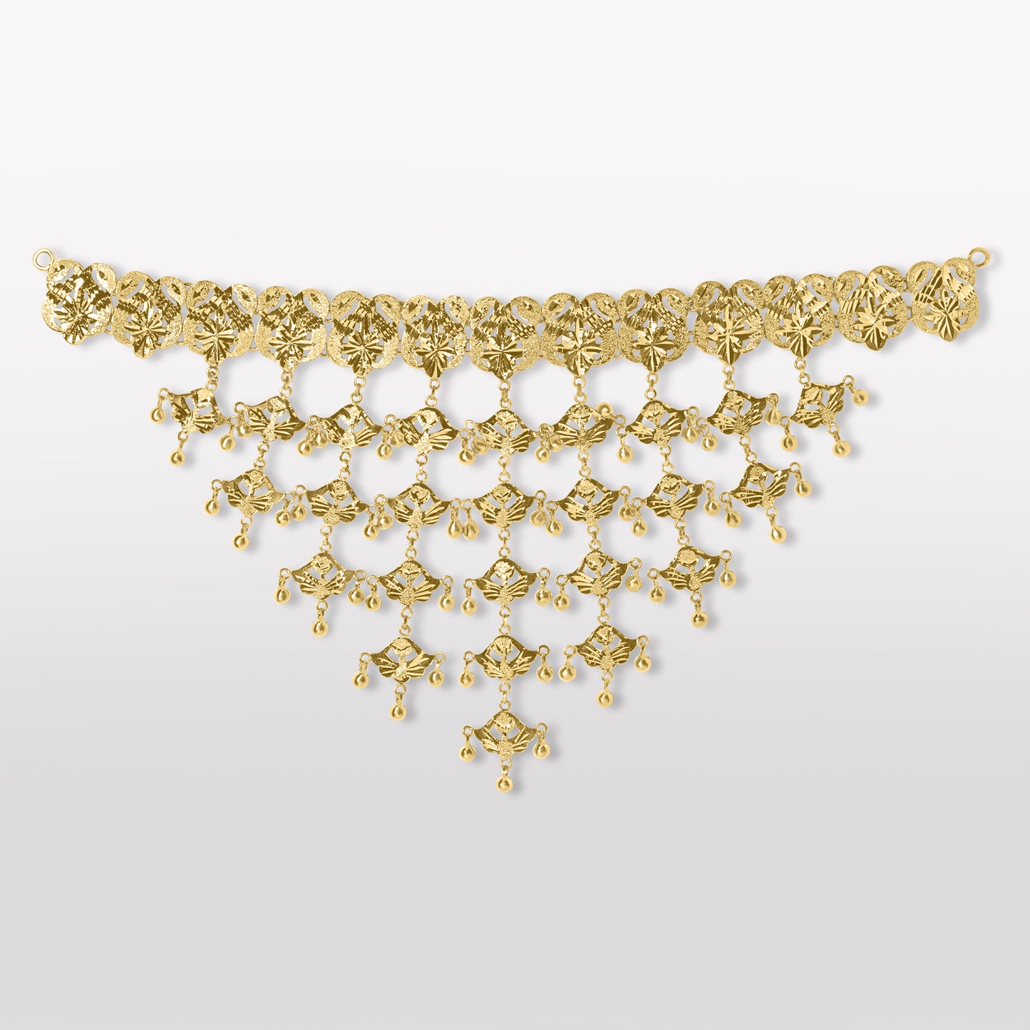 Santi Classic Double Swan Women's Classic Necklace and Drop Earrings in 22k Gold