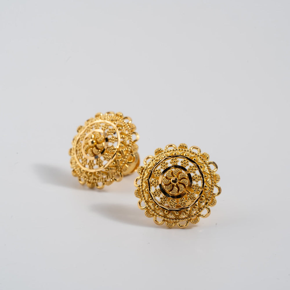 Layla Mini Stud Earrings in 22k Gold