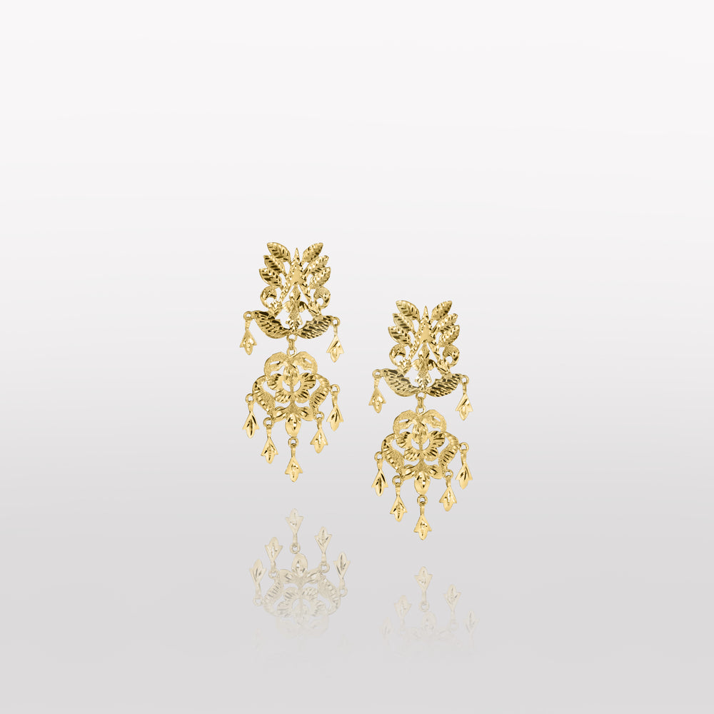 Santi Classic Single Drop Earrings in 22k Gold