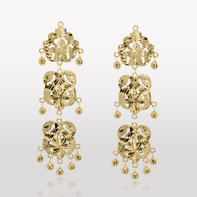 Santi Classic Double Swan Women's Classic Drop Earrings in 22k Gold