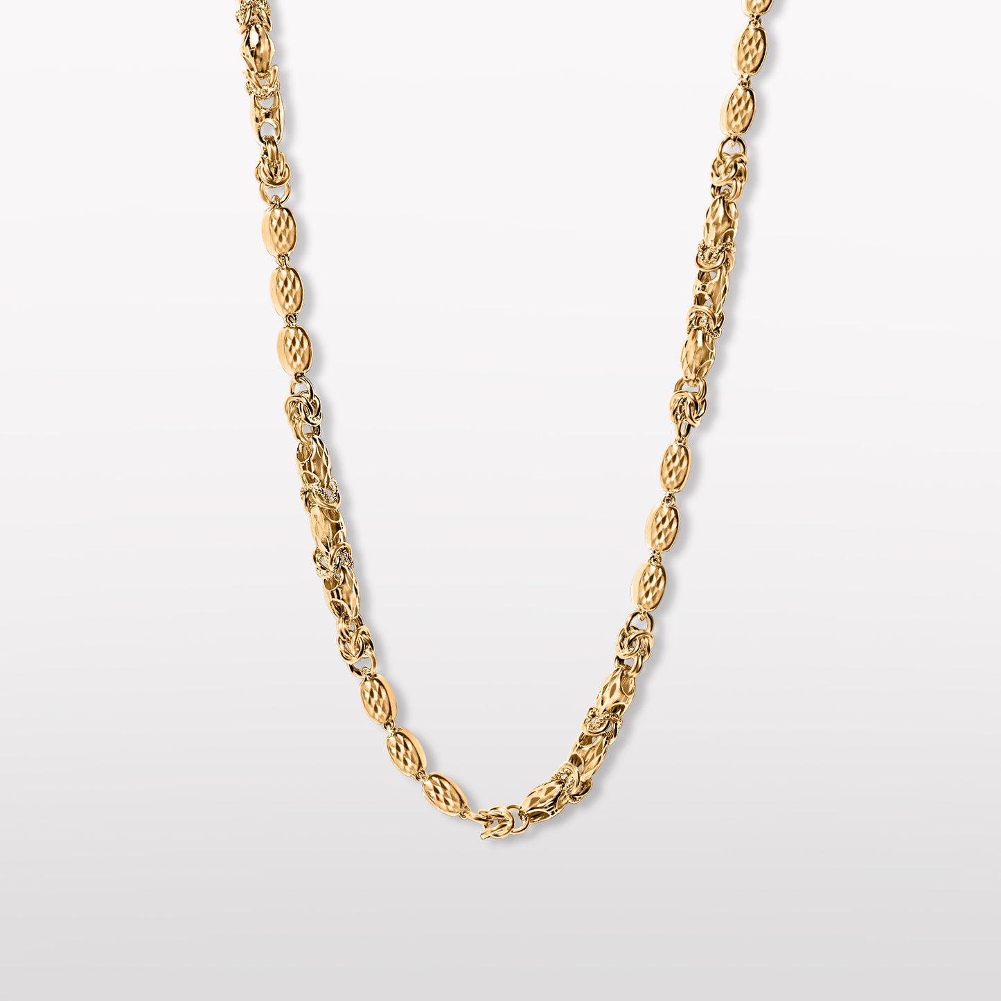 Men's 22k gold Byzantine hollow link chain 22 inch