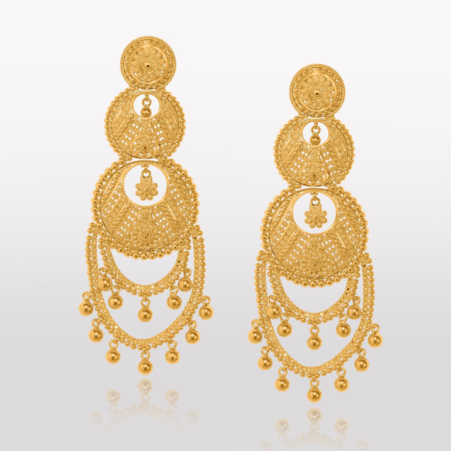 <img src="sahar-heritage-chandbali-earrings.jpg" alt="Sahar Heritage 22k Gold Filligree Chandbali Drop Earrings - a close-up view of exquisitely designed chandbali drop earrings in 22k gold, featuring intricate filligree work and a stunning silhouette that exudes elegance and sophistication."/>