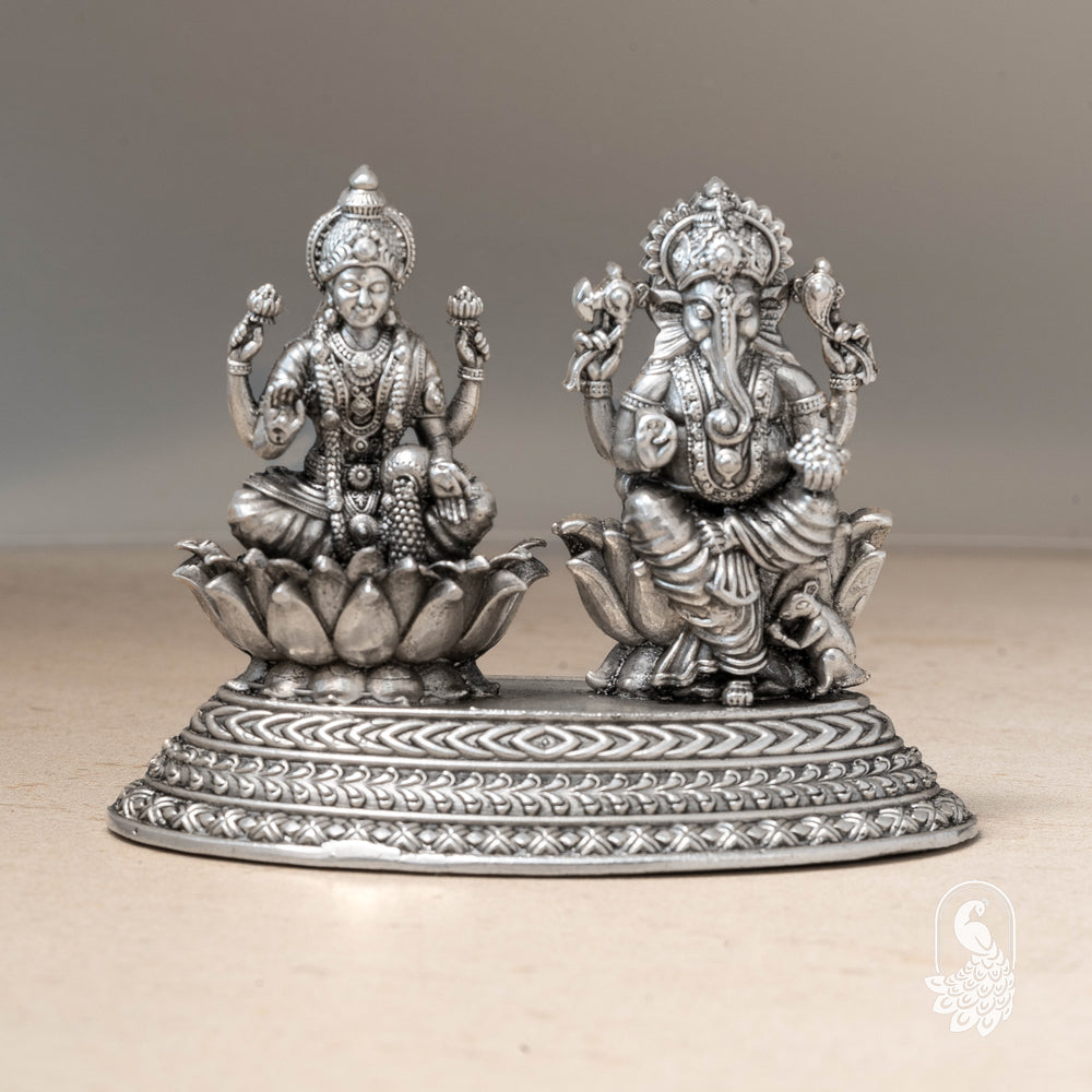 Darshan Pure Silver Lakshmi & Ganesha Ji