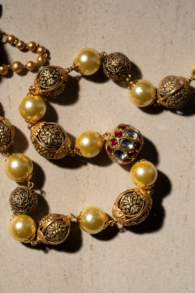 Hena Matar Mala Necklace & Jhumke